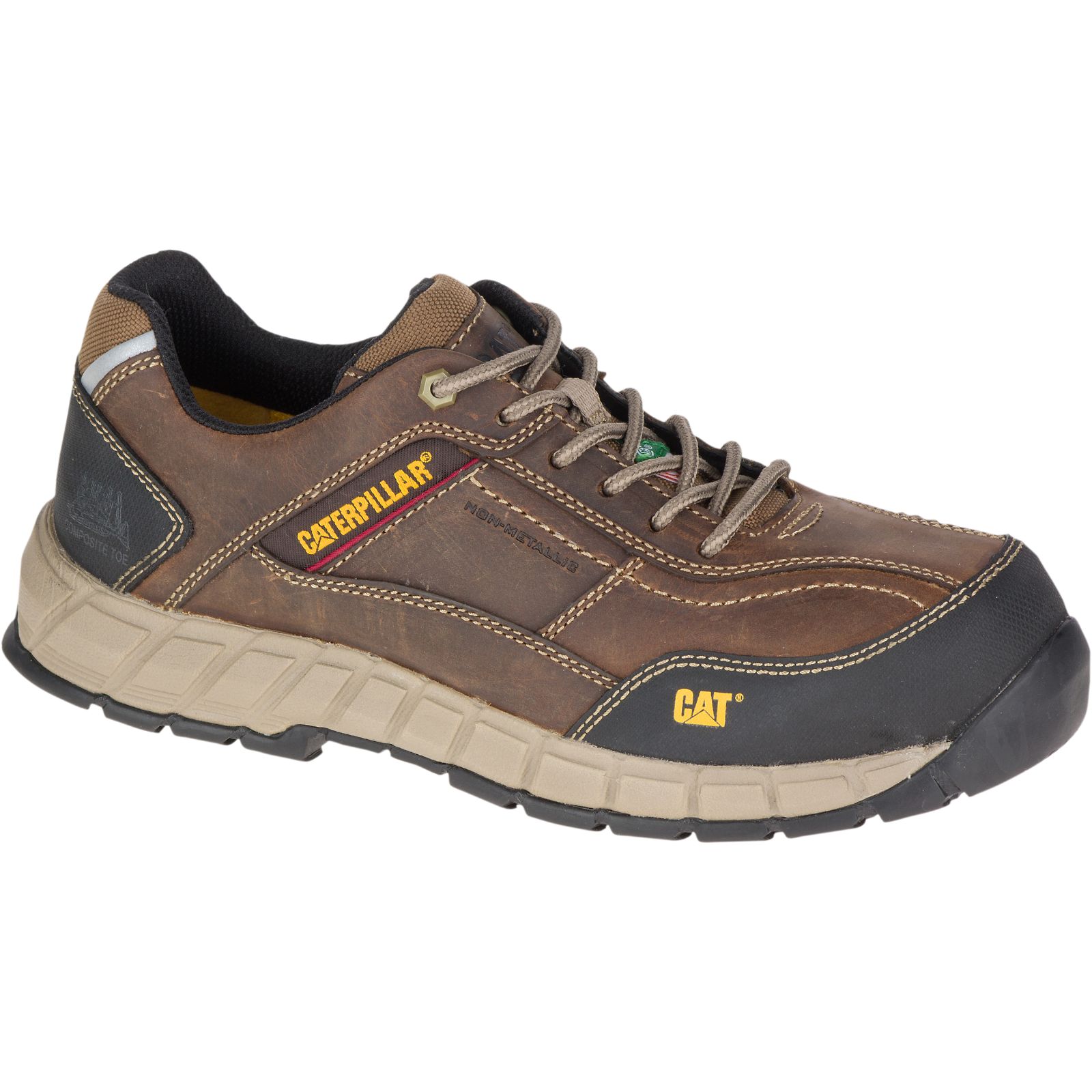 Caterpillar Shoes South Africa - Cat Men's Streamline Leather Csa Composite Toe Work Shoes Dark Beige NT8059263